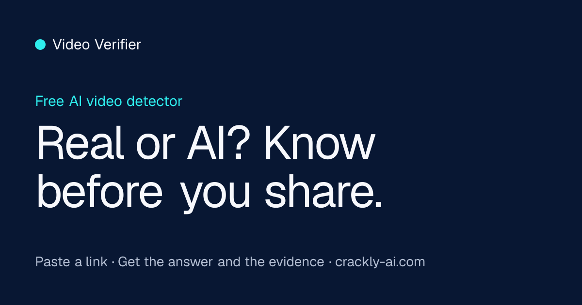 Real or AI? Know before you share.